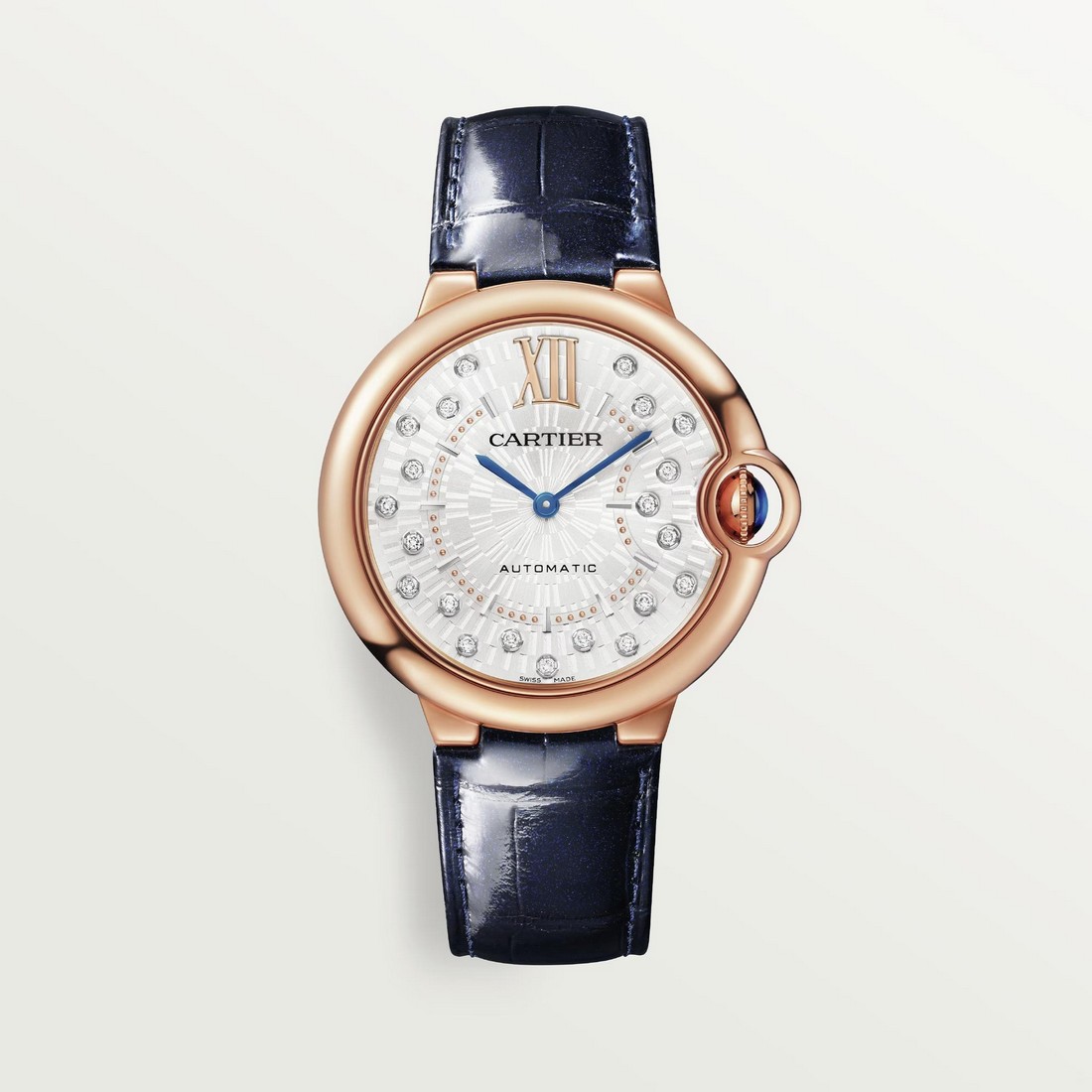 Đồng Hồ Cartier Ballon Bleu De Cartier Watch 36mm Nữ Xanh Vàng Xám